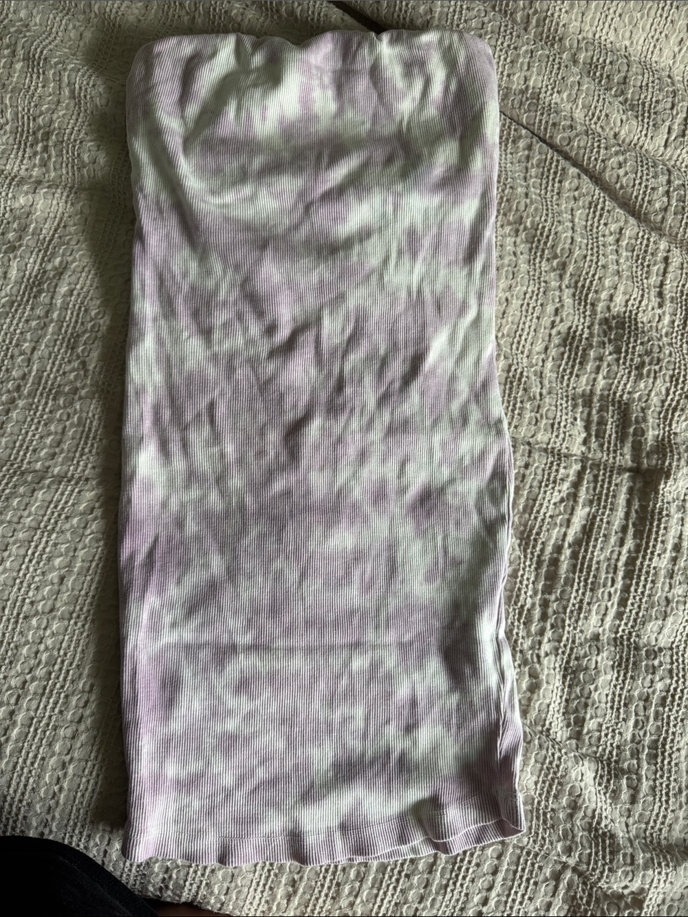 Full Tilt Lilac and White Ribbed Tube Dress